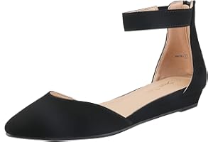 DREAM PAIRS Ballerinas Damen Flache Schuhe mit niedrigem Keilabsatz Knöchelriemen elegant Brautschuhe flach