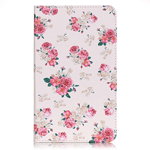 SZHTSWU Kunstleder Tasche für Samsung Galaxy Tab A 7.0 (2016) Tablette, Farbmalerei Serie PU Leder Tablette Tasche Hülle Schutzhülle Flip Wallet Case Ledertaschemit Kartenfächern und Ständerfunktion für Samsung Galaxy Tab A 7.0 SM-T280/SM-T285 7″(7 Zoll) Wi-Fi (2016) Tablet-PC (Blumen 04) - 2