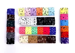Honbon Rubber Band Hair Accessory Soft Rubber Stretchy Ponytail Holder Elastic Hair Ties Light & Dark MultiColors Printed Design Hair Bands Rubberband for Baby Kids Girl (Pack of 144 Pieces)