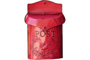 TentHome - Cassetta delle lettere da parete, vintage, in metallo, rosso