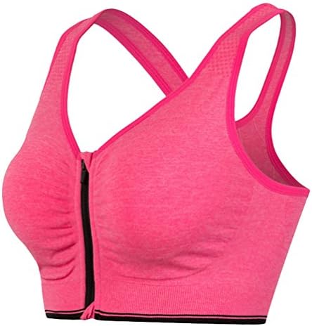 YiJeee Women Sports Bra Pullover Open-Back High Impact Support Active Yoga Rose L