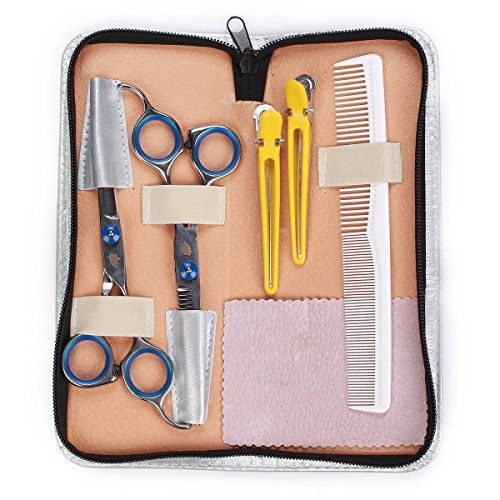 LuckyFine 6.0 in.Professional Hairdressing Hair Scissors set 58HRC Hair Cut Cutting Barber kit