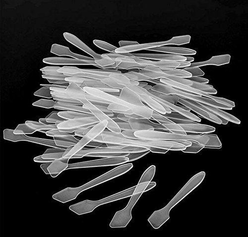 100 PCS Disposable Plastic 3.2" Spatulas Makeup Cosmetic Mask Frosted Tip Spatula Skin Care Facial Cream Spatula for Mixing and Sampling