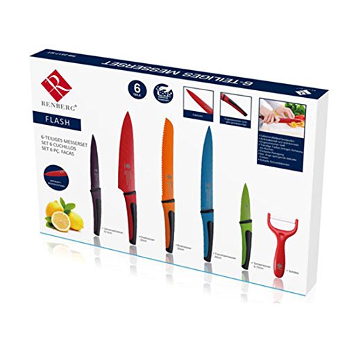 Renberg Flash – Sets edelstahl farben-wahl 8.75cm, 12.5cm, 20cm, 20cm, 20cm y peeler. - 3