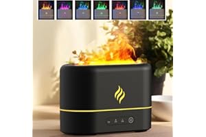 PANLOUTING Ultradźwiękowy nawilżacz powietrza z 7 kolorami światła LED, dyfuzor olejków eterycznych 250 ml, dyfuzor zapachowy z efektem płomienia, odświeżacz powietrza, dyfuzor do aromaterapii z automatycznym