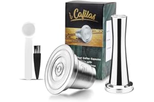 BENFUCHEN Cápsulas Recargable Reutilizables Acero Inoxidable Compatible con Philips L’OR , capsula recargable para Philips L’OR+tamper