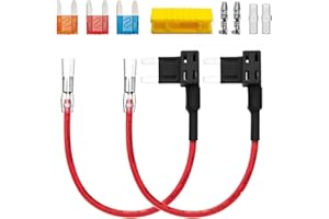 Guuzi 2pcs 12V-24V ACS Adattatore Fusibile Piccolo Circuito Aggiuntivo con Cablaggio,Portafusibili Piccolo con Fusibili Sostitutivi 3pcs(5A/10A/15A)+Connettore Terminale