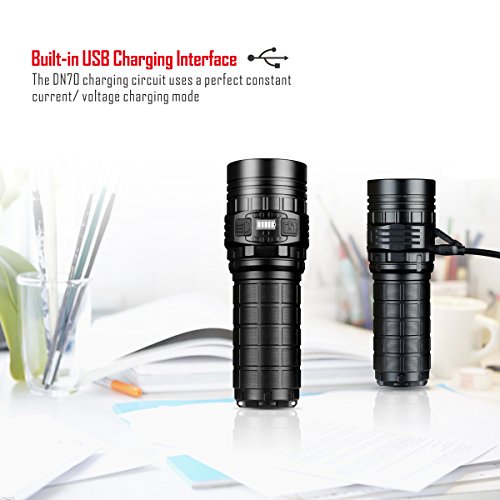 IMALENT DN70 Multi-Level-Ausgang Tactical Cree LED Taschenlampe 3800LM Max Output OLED Display USB aufladen Taschenlampe Lichter mit 4500mAh 26650 Akku und Ladekabel - 7