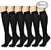 Produktbild Kompressionsstrümpfe 6 paar für Damen & Herren Socken, Funktionssocken Kniestrümpfe, abgestufte Kompression, Kompressionssocken Männer & Frauen für Sport/Joggen/Krankenschwestern/Flüge/Reisen/Schwangerschaft/Medizinische (( EU Damen 42.5-47/Herren 43.5-48.5) L/XL, Schwarz)