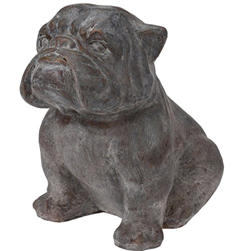 Dekofigur Hund Bulldogge 43x31x43cm Gartenfigur Dekoration Polyresin Skulptur