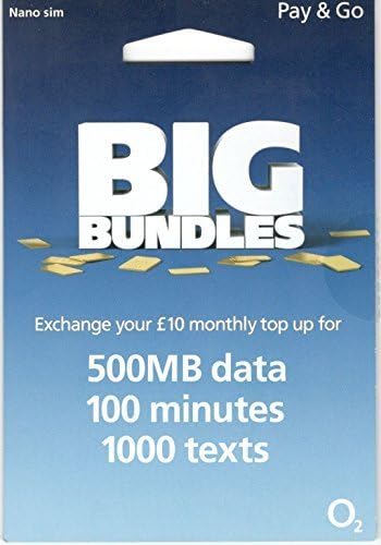 O2Big Bundle £10 Pay As You Go NANO SIM