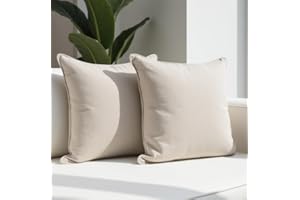 ‎DYNMC YOU Sofakissen mit Füllung und Bezug - Sofakissen 40x40 cm - Couchkissen Beige 2er Set mit viel Füllung – OekoTex zertifizierte Zierkissen für Sofa & Couch – Bequeme Dekokissen Wohnzimmer, Schlafzimmer