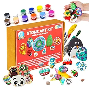 Sparklebox Stone Art Kit | Ideal for Age 5 Years and Above | Best Birthday Gifts for Kids.
