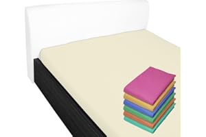 Nurtextil24 Bettlaken 100% Baumwolle 28 Farben und 4 Größen ohne Gummizug Creme 150 x 240 cm