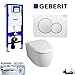 Price comparison product image Geberit Duofix UP 320 Keramag Icon Pre-Wall Element with Sigma01, Rim-Free, Rimless, Deep Flush Toilet, Includes Seat, Keratect Coating