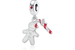 ZakiaHo Christmas Charm Christmas Tree/Snowflake/Snowman/Candy Cane/Santa/Reindeer Charms for Bracelets Compatible with Pandora Bracelets