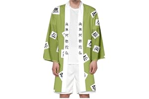 Piccodos Homme Femme Kimetsu no Yaiba Zenitsu Agatsuma Zenko Kimono Cosplay Costume Cape de Nuit Cardigan Taille XS-4XL