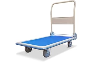 ‎HEMMDAL HEMMDAL Transportwagen | 300 kg Tragkraft | HxBxT 90 x 90,5 x 61 cm | Lagerwagen mit Vollgummi-Bereifung | großer Fahrkomfort | geräuscharm & elastisch | Plattformwagen aus Stahlblech | klappbar