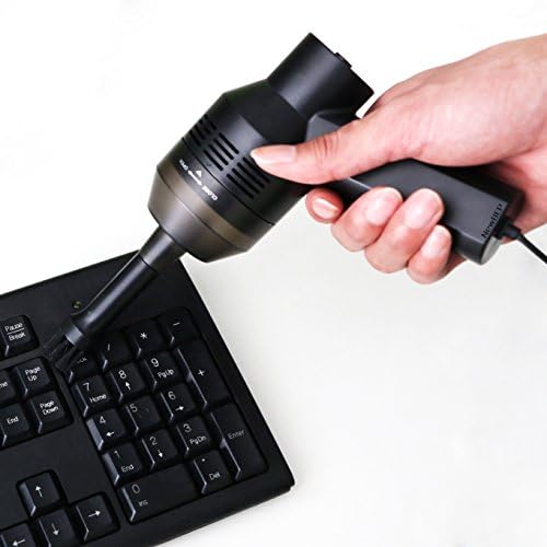 Mini USB Vacuum Cleaner Computer Keyboard Desktop Vacuum Cleaner Collection Tool With Brush for Dust Bread Paper Scrap Cigarette Ash Particle of Laptop PC Makeup Bags Pet House Etc (Black)