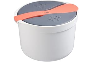 Xzbling Mikrowellen-Reiskocher, Mikrowelle gedämpfter Reiskocher Einfaches Koch- oder Aufwärmset, Inklusive Reislöffel, Deckel, Sieb und Dampfgarer, für Mikrowellenherde verschiedener Größen