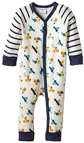 Polarn O. Pyret Baby-Boys Devons Animal Print Romper, Blue (Cold Ocean), 2-4 Months