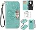 Produktbild für Galaxy S9 Plus Hülle, Glitter Strass Bling Eule Ledertasche Muster Weich PU Schutzhülle für Samsung Galaxy S9 Plus Flip Cover Wallet Case Tasche Handyhülle mit Lanyard Strap Stand Function Magnetverschluss Etui Schale Credit Card Slots Bookstyle Purse Design Handytasche Lederhülle Schutz Hüllen mit für Samsung Galaxy S9 Plus +Schlüsselanhänger(U) (2)