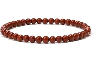 Landorilo Bracciale di Perle da 4mm in Pietre Naturali, Bracciale Elastico Per Uomo e Donna, Braccialetti Portafortuna, Bracciale Chakra Yoga |Contiene Perline di Ricambio|