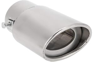 QIILU Tubo de escape del silenciador del escape del automóvil, acero inoxidable plateado brillante Escape universal universal Punta del silenciador trasero Punta del tubo de escape Garganta