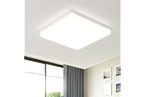 EASY EAGLE Plafoniera Led Soffitto Quadrata 48W Moderni Luce 4000K 4800LM IP44 Lampada per Bagno Cucina Camera da Letto Sala Soggiorno Corridoio Ufficio Cantina Ø30CM