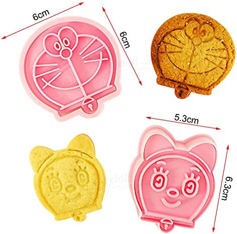Christmas Amazing Series Cake Fondant Sugarcraft Cookies Decorating Plunger Cutter Moulds (2 pcs Doraemon mould)