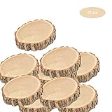 Estos 30 paquetes de astillas de madera realmente le darán un toque rústico a sus artesanías Cada pieza de madera tiene un diámetro que varía de 6 a 7 cm, y el grosor de las piezas varía, pero son de aproximadamente 10 mm.