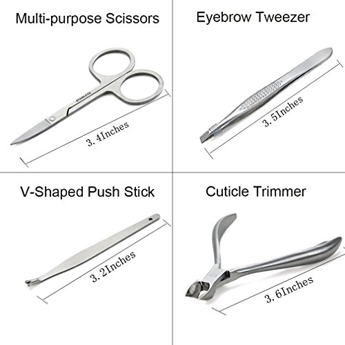 Nagelknipser Set 12 PCS Edelstahl LCZ Scharfer und Glatter Nagelschneider Pediküre und Maniküre Set Häutchen Grooming Kit - 4