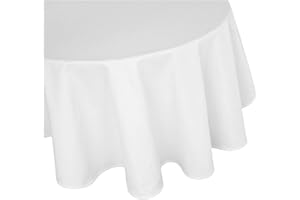 TextilDepot24 Obrus adamat okrągły 100% bawełna biały ręcznik stołowy (160 cm okrągły)