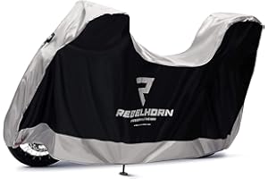 REBELHORN Cover II Top Box Funda para Moto | Poliéster Duradero | Compatible con Baúles de Motocicleta | Dos Agujeros para Cadena Antirrobo | Ajuste ceñido