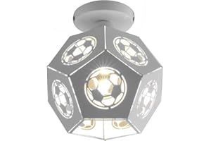Esoes Round Hollow Ceiling Light Metal Polygon Chandelier Lampshade E27 Football Style Modern Ceiling Lighting Fixture for Home Hallway Bar Cafe Hotel
