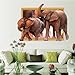Produktbild Elefant Fotorahmen 3D Effekt Vinyl Aufkleber Für Schlafzimmer Wohnzimmer Wohnkultur Selbstklebende Wandbild Wandaufkleber Kunst Abnehmbare Pvc Aufkleber Wandbild