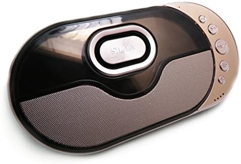 SHABA Infinity Light Bluetooth Stereo Speaker with Infinity Light Effects, Build in Mic for Hands-free Speaking and Recording, TF Card, AUX-IN, FM Radio, Clock Display, Power Bank, LED Display (Gold)