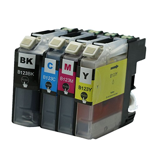Generisch Kompatible Tintenpatronen Ersatz für Brother LC 123 XL LC123 LC-123 123XL LC123XL LC-123XL Tintenpatronen Hohe Kapazität kompatibel für Brother MFC-J245 MFC-J470DW MFC-J650DW MFC-J870DW MFC-J4410DW MFC-J4510DW MFC-J4610DW MFC-J4710DW MFC-J6520DW MFC-J6920DW DCP-J132W DCP-J172W DCP-J752DW DCP-J4110DW Tintenpatronen für Inkjet Drucker (1 Schwarz,1 Cyan,1 Magenta, 1Gelb) - 2