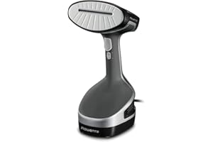 Rowenta Access Steam+ DR8150 - Cepillo de vapor, plancha vertical 1600 W, depósito 190 ml, elimina arrugas, olores y desinfecta, accesorio prendas delicadas, cable 3 m, Gris / Negro