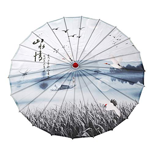 Preisvergleich Produktbild WEISY Papierregenschirm-Abendkleid, chinesischer Landschaftsmalerei-Sonnenschirm-dekor... Öl-Papierregenschirm für Klassische Cheongsam-Tanz-Foto-Stützen