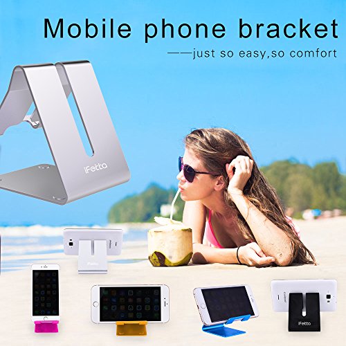 Ifecco Portable alluminio solido supporto vivavoce Smart cellulare supporto tablet display stand per smartphone (A argento)