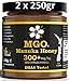 Produktbild BEE NATURAL Manuka Honig / Miel de Manuka MGO® 300+ 500gr (= 2 x 250gr). ERSCHWINGLICHER ECHTER MANUKA HONIG IN EINEM ECHTGLAS GLAS.