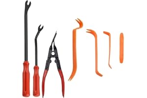 BUZIFU 7 en 1 kit d'outil de démontage Audio de Voiture 6/8inch Clip Pinces Fastener Remover Kit Demontage Garniture Auto Jeu d'outils de démontage de Garnitures Automobiles Outil de Suppression Audio