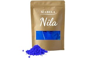 MABELA Polvere di Nila Blu Marocco Originale - Pigmento naturale per capelli e pelle, schiarente e naturale al 100%, ideale per la cura dei capelli e del viso, 50 g