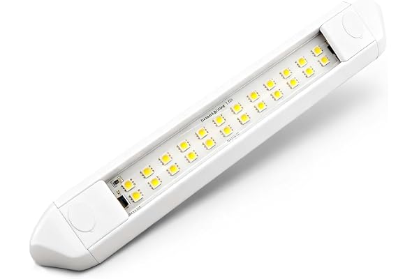 Dream Lighting Éclairage LED Extérieur 12v pour Camping Car IP66 Étanche Lampe Auvent Caravane Boîtier en Aluminium 25CM Blanc Froid