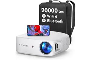 Proyector 4K WiFi Bluetooth Full HD 1080P, 30000 Lúmenes WiMiUS Proyector 4K Soporte Corrección Trapezoidal 6D Auto con Función Zoom Proyectors WiFi Portátil Cine En Casa para Phones,TV Stick,PS5