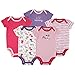 Luvable Friends Hanging 5 Pack Bodysuits Vests (6-9 Months, Pink Cat)
