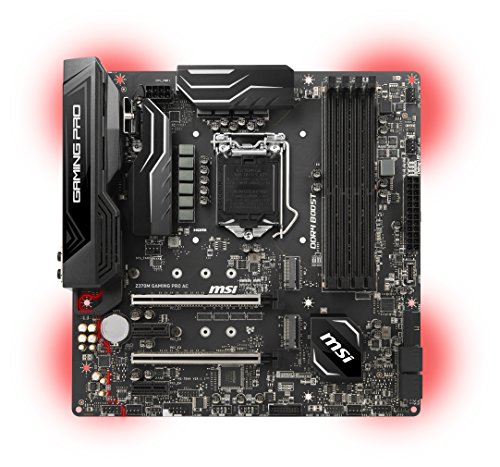 MSI Intel 1151 Socket Z370 Chipset Gaming Pro Carbon AC D4 M-ATX Motherboard - Black