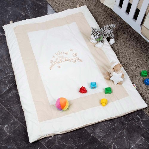 Krabbel- und Spieldecke von Kleiner Prinz oder Kleine Prinzessin in Blau, Rosa oder Cream, Farbe:Rosa;Motiv:Kleine Prinzessin - 2