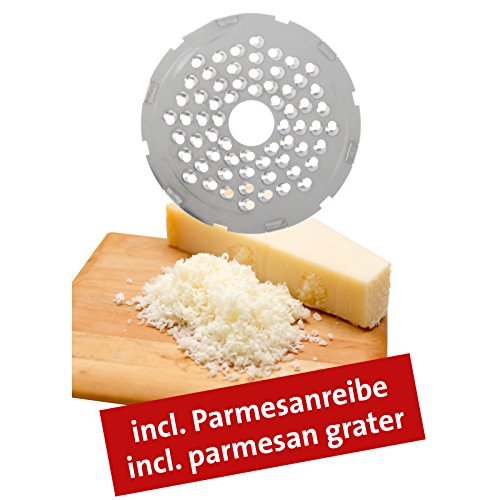 Westmark Kräuter-Schneider/Parmesan-Reibe, Mit austauschbaren, scharfen Einlege-Schneidscheiben, Kunststoff/Rostfreier Edelstahl, Weiß/Grün, 11602260 - 2